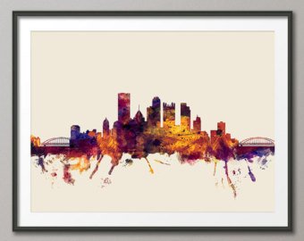 340x270 Pittsburgh Skyline Etsy - Pittsburgh Skyline Painting