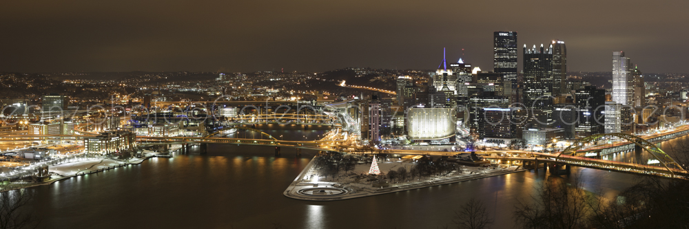1000x333 Wall Art Canvas Print Pittsburgh Skyline Panoramic Poster Size - Pittsburgh Skyline Painting
