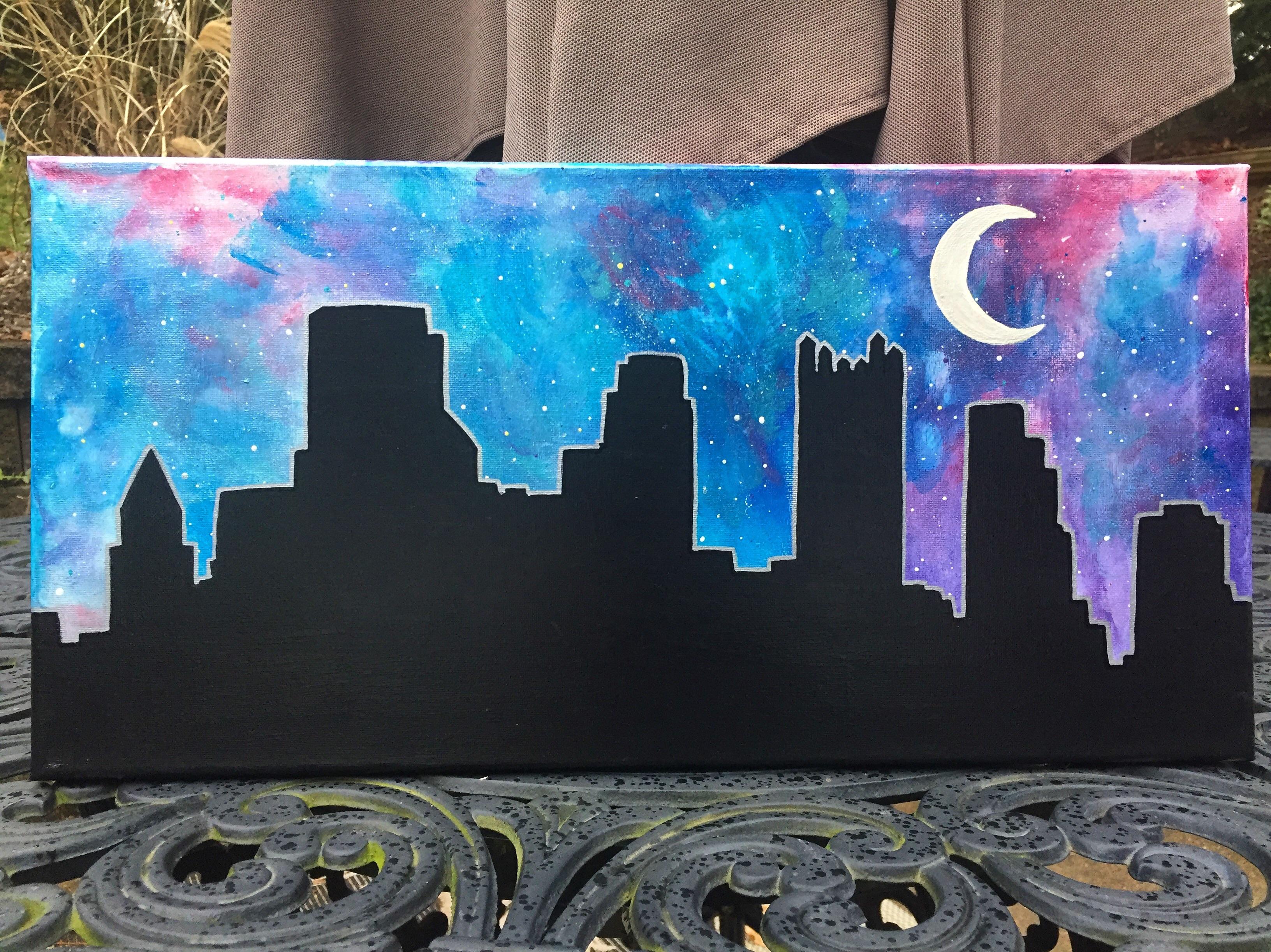 3264x2445 Did A Skyline Painting For My Brother Today, 1 2 Many - Pittsburgh Skyline Painting
