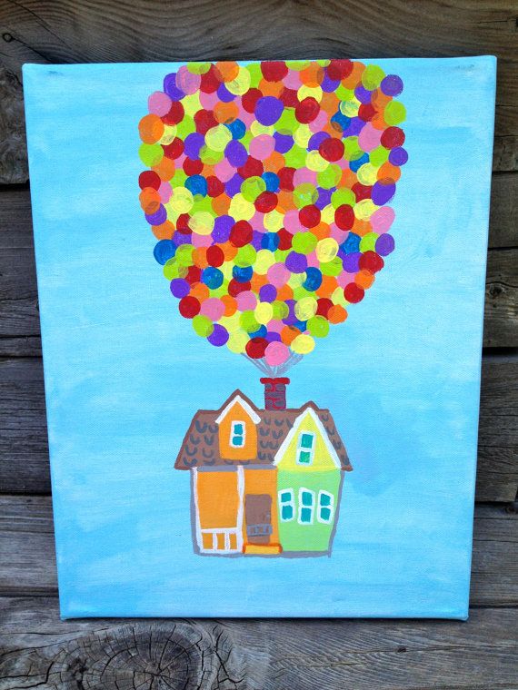 570x760 Disney Pixar Up Painting. I Should Make This! Teen Diy Amp Crafts - Pixar Painting