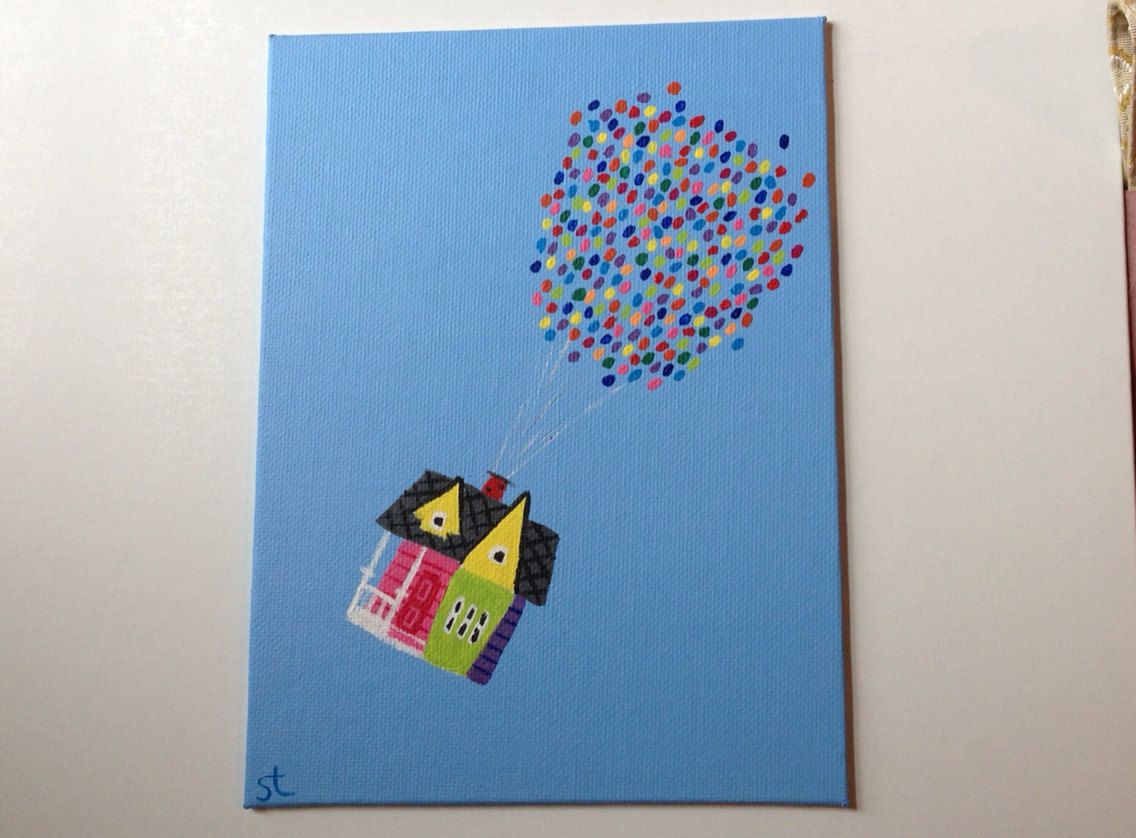 1136x838 Original Disneypixar Up Inspired Painting Disney - Pixar Painting