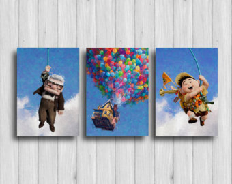 340x270 Disney Up Poster Carl Fredricksen Up Pixar Art Up Print Up - Pixar Painting