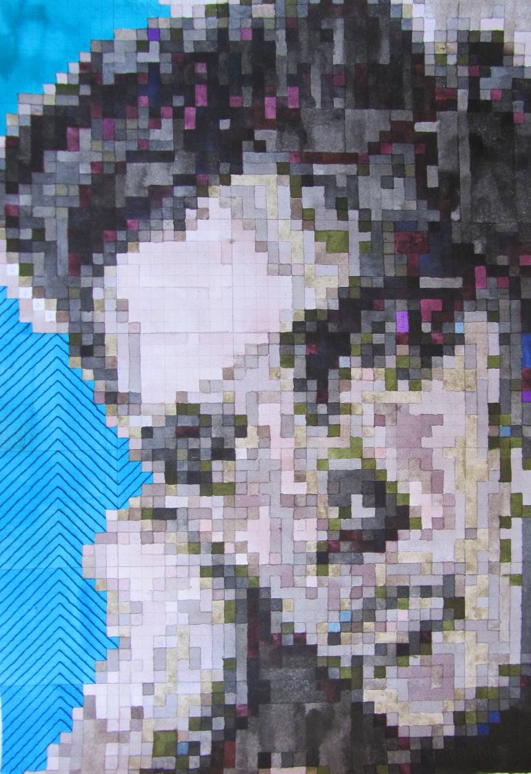 770x1122 Saatchi Art Elvis On Pixel Painting By Teresa Fieltrovitz - Pixel Painting