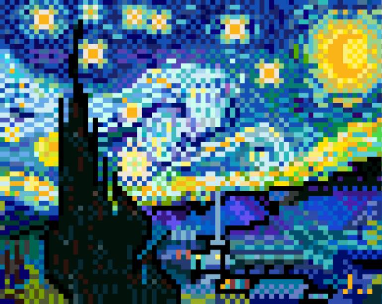 770x612 Saatchi Art Pixel Art 08(Famous Painting Of Reinterpretation - Pixel Painting