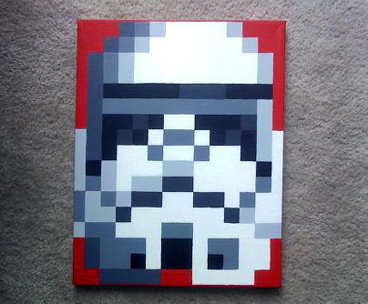 404x334 Stormtrooper Pixel Painting With Acrylic By Laceypatt - Pixel Painting