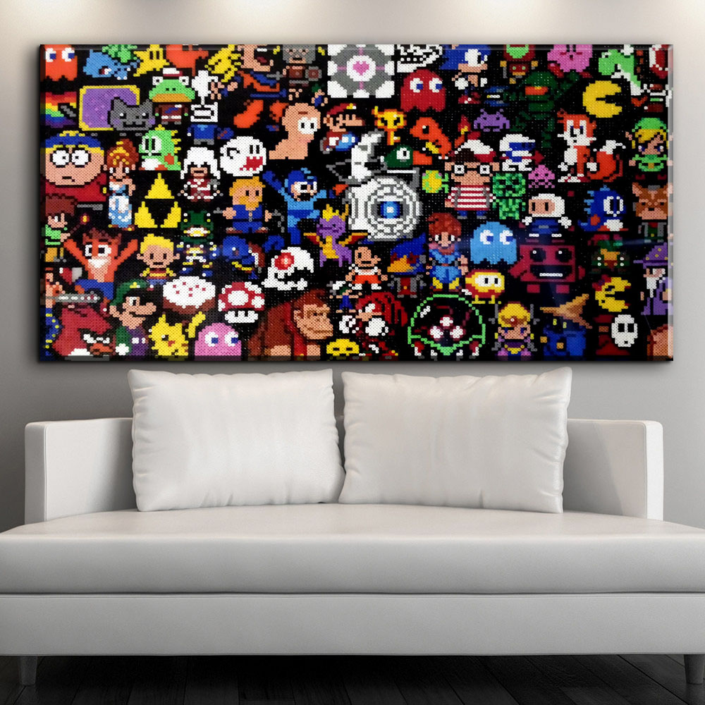 1000x1000 Zz618 Modern Canvas Art Perler Bead Pixel Art Abstract Canvas Oil - Pixel Painting