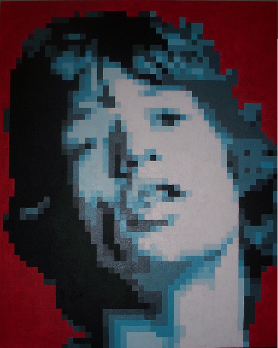 569x711 Mick Jagger Pixel Painting By Hotzauce - Pixel Painting