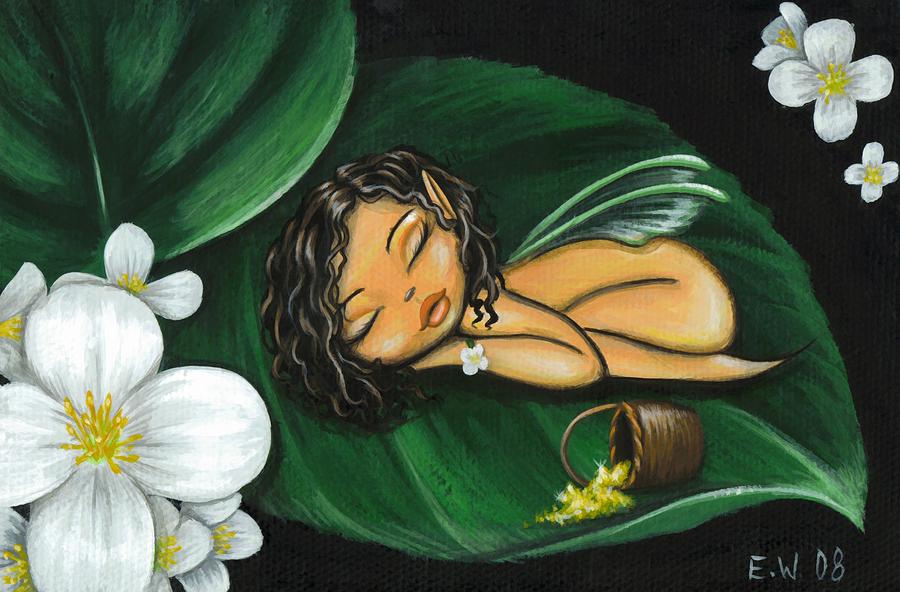 900x592 Pollen Pixie Painting By Elaina Wagner - Pixie Painting