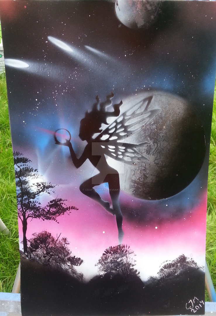 739x1080 Fairy Pixie Spray Paint Painting By Craftmamanl - Pixie Painting