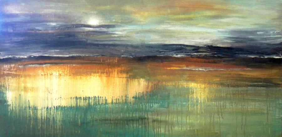 900x437 Evening On The Plains Painting By Maximo Pizarro - Pizarro Painting