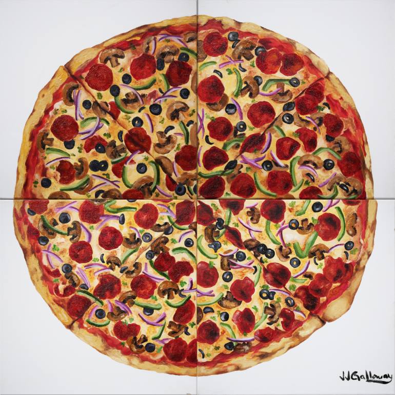 770x770 Saatchi Art Everything Pizza Painting By Jj Galloway - Pizza Painting