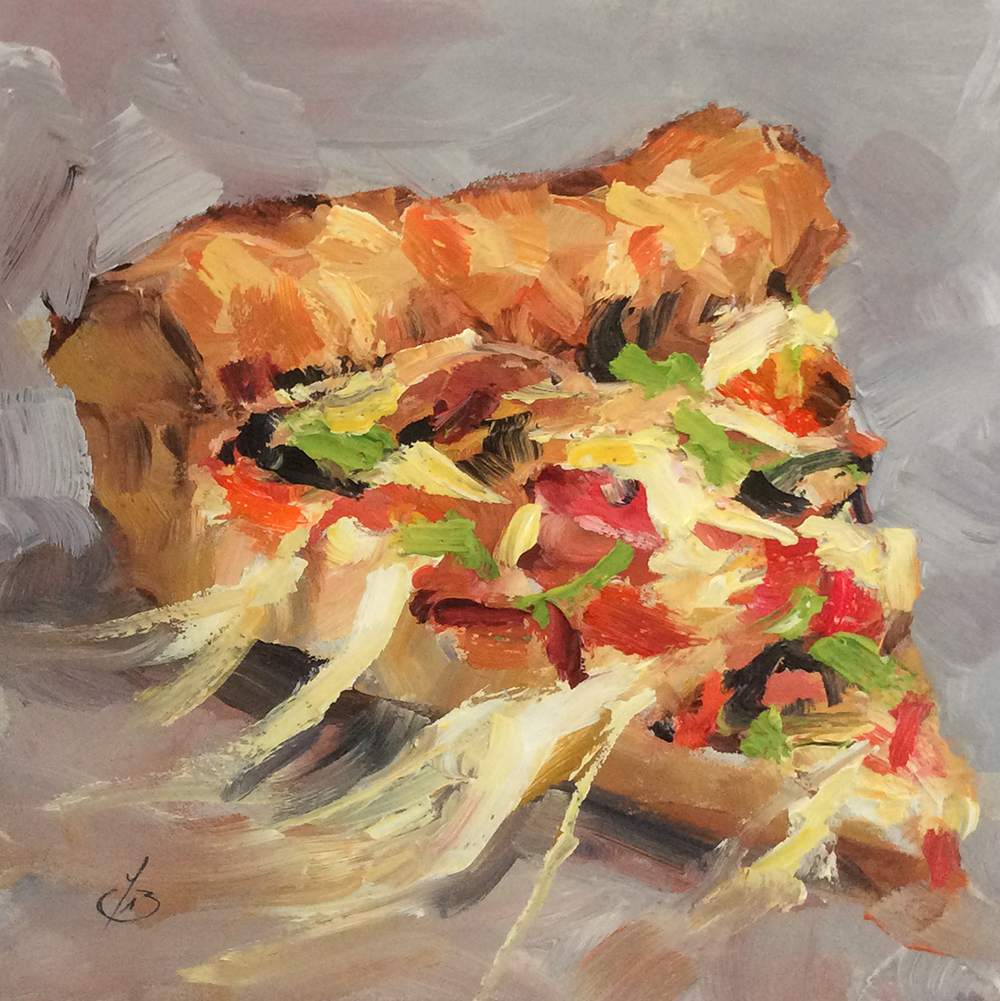 1000x1001 Tom Brown Fine Art Pizza, Pizza By Tom Brown - Pizza Painting