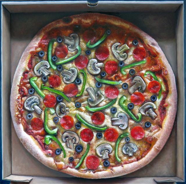 640x632 There And Back Again Food - Pizza Painting