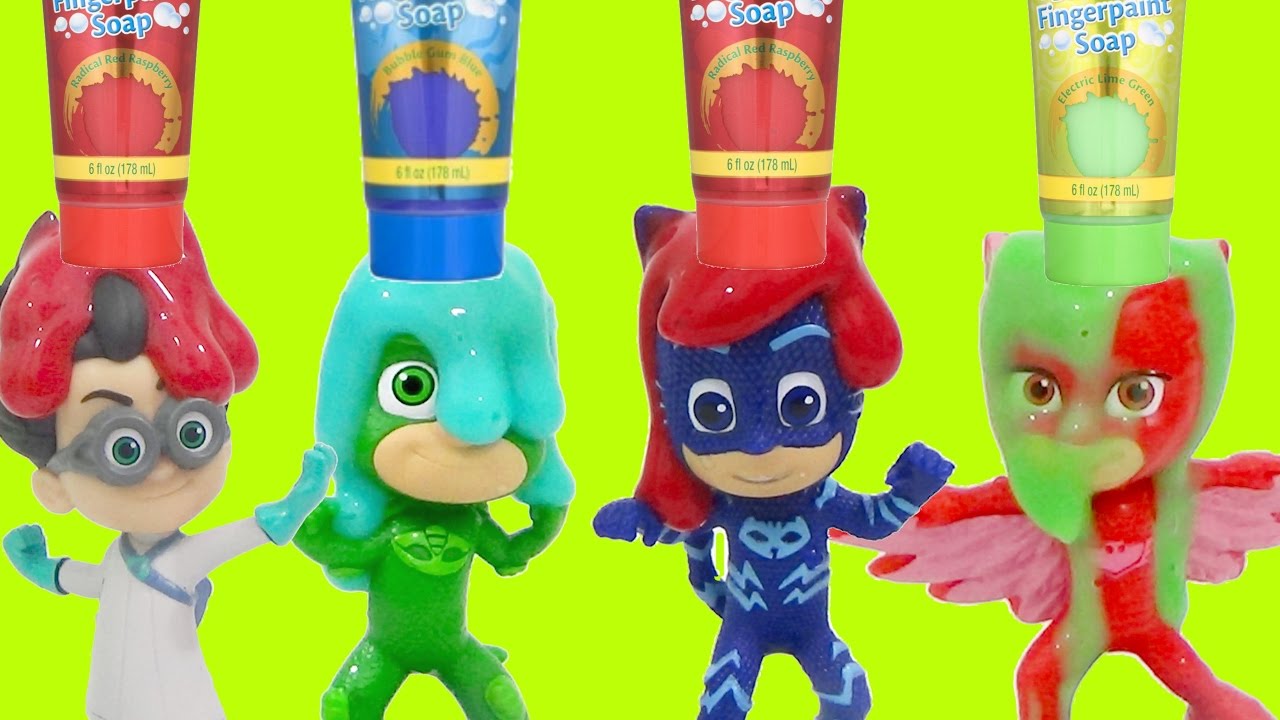 1280x720 Pj Masks Bath Tub Time With Finger Paints - Pj Mask Painting