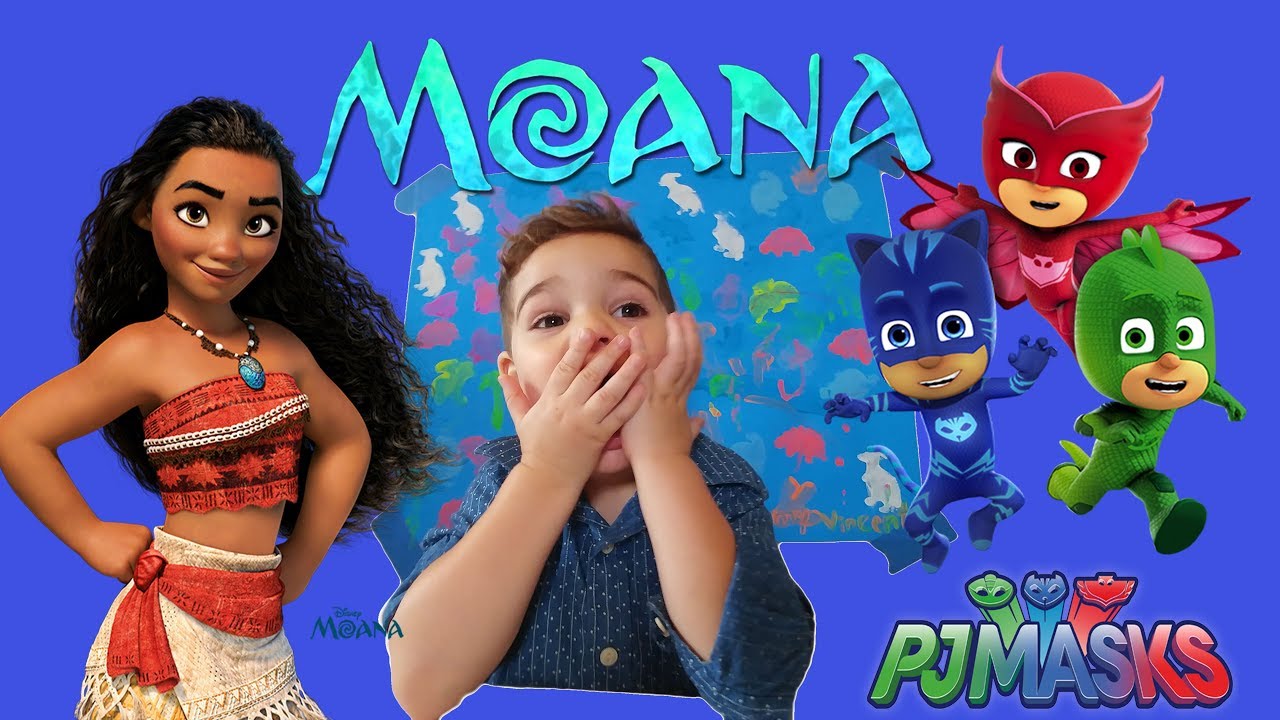 1280x720 Painting Moana Disney Jr Pj Masks For Kids Learning Colors - Pj Mask Painting