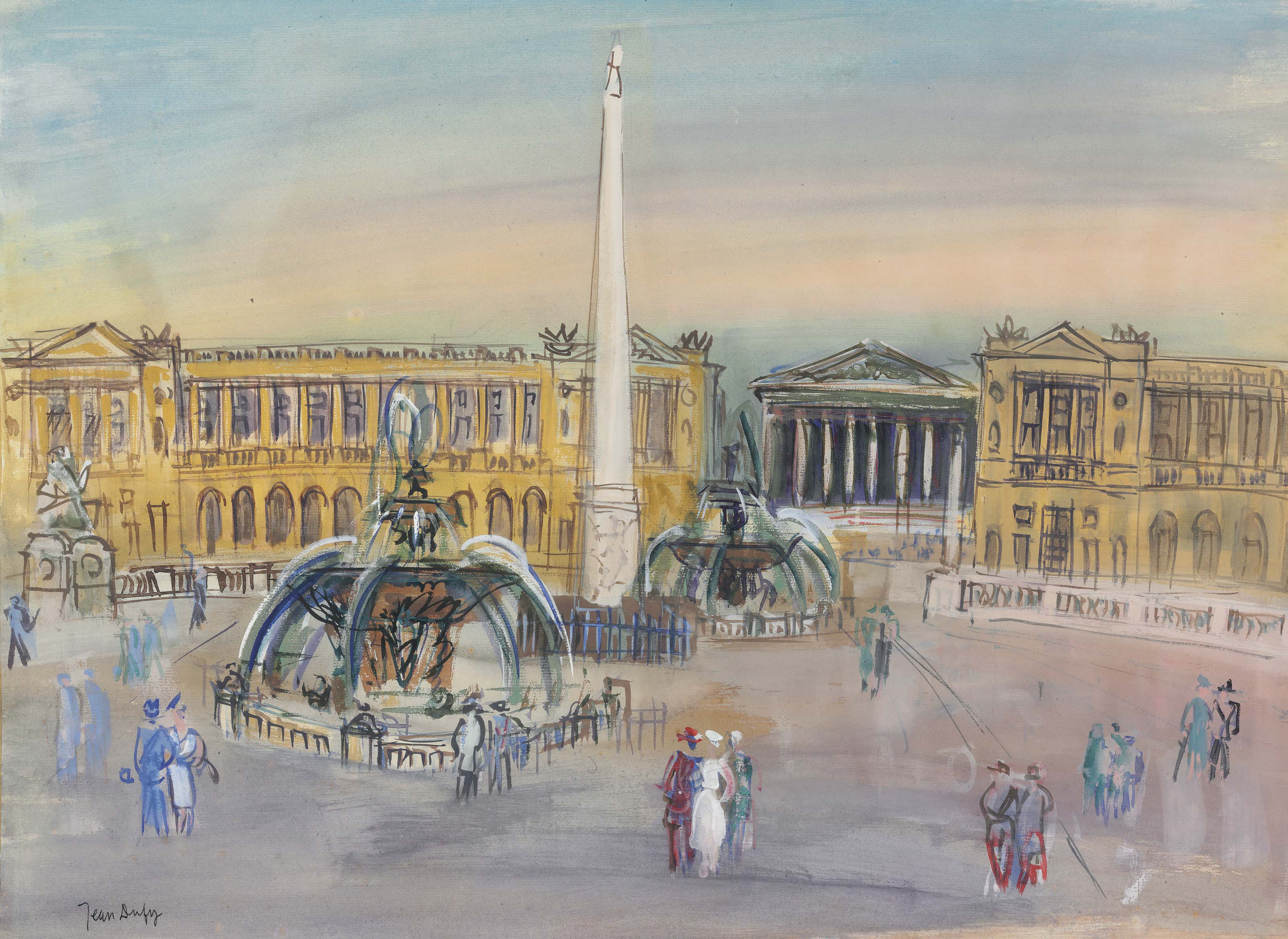 3200x2332 Jean Dufy (1888 1964) Place De La Concorde 20th Century - Place De La Concorde Painting