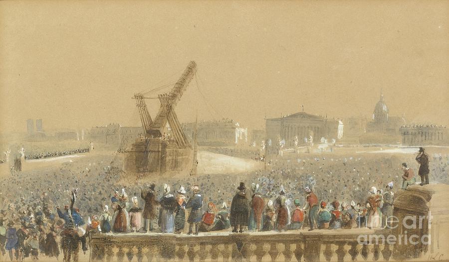 900x526 The Obelisk Erection On The Place De La Concorde On October - Place De La Concorde Painting