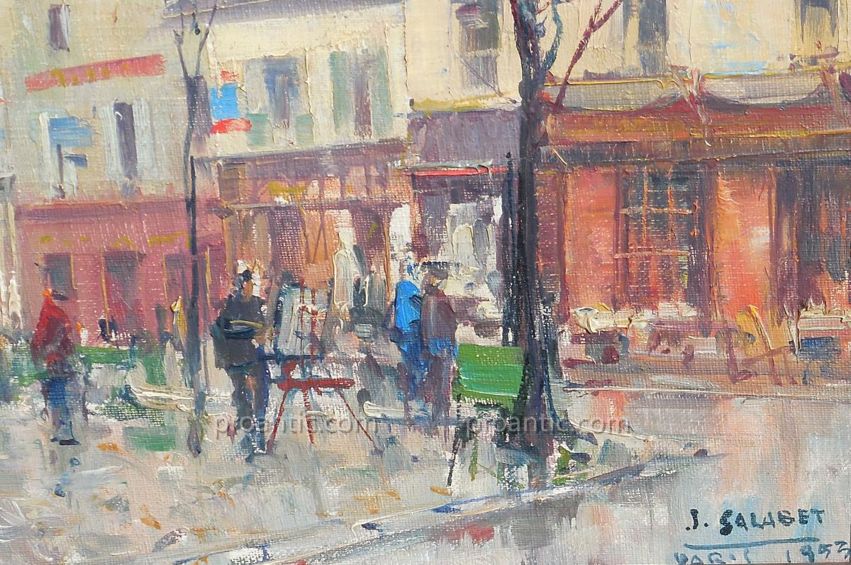 1200x797 Jean Salabet (Xix Xxth) Paris Montmartre Place Du Tertre - Place Du Tertre Painting