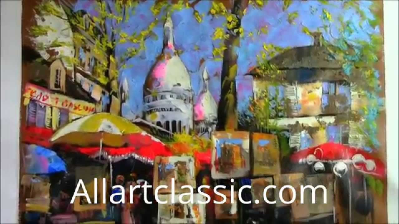 1280x720 Modern Acrylic Painting - Place Du Tertre Painting