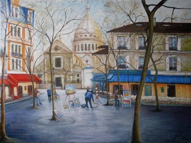 640x478 Montmartre - Place Du Tertre Painting