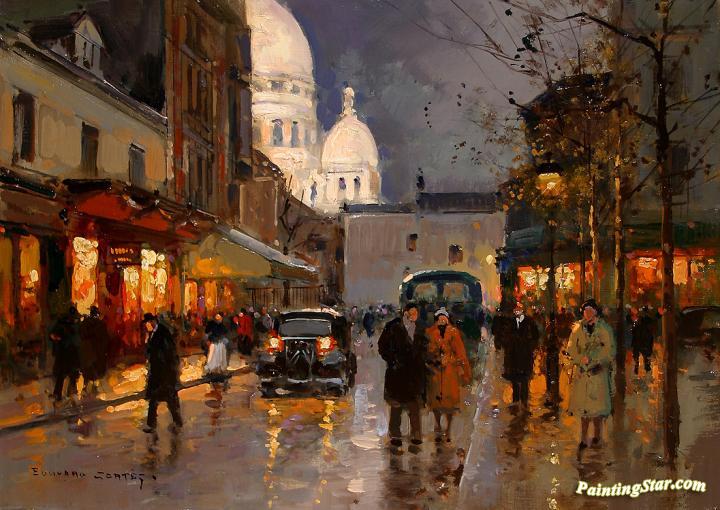 720x510 Place Du Tertre, Sacre Coeur Artwork By Edouard Cortes Oil - Place Du Tertre Painting