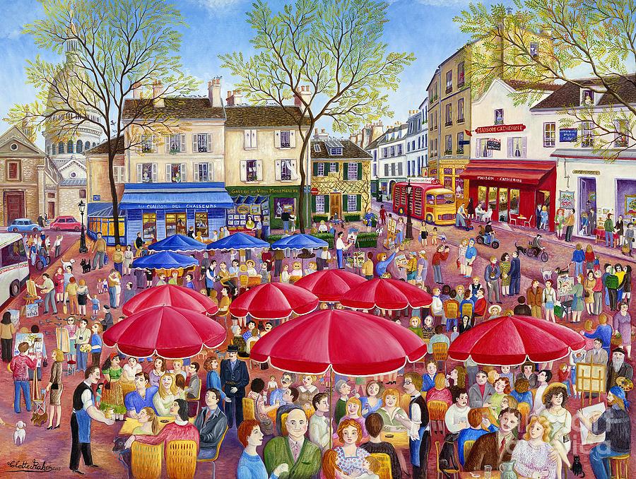 900x678 Place Du Tertre Montmartre Painting By Colette Raker - Place Du Tertre Painting