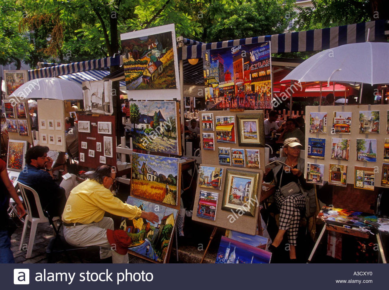1300x970 People, Artist, Artists, Painting, Place Du Tertre, Montmartre - Place Du Tertre Painting