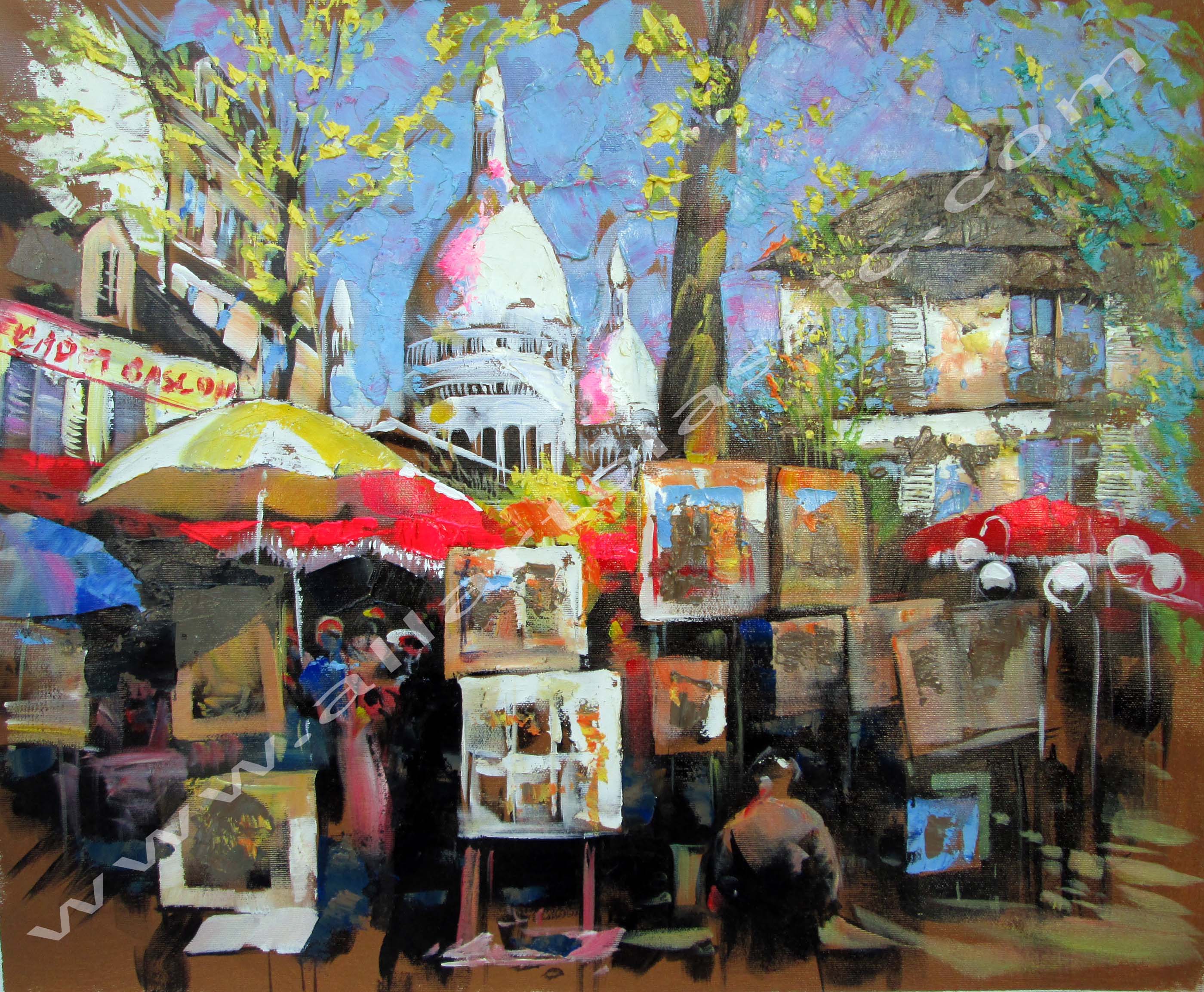 2799x2305 Art Reproductions And Original Oil Paintings Landscapes - Place Du Tertre Painting