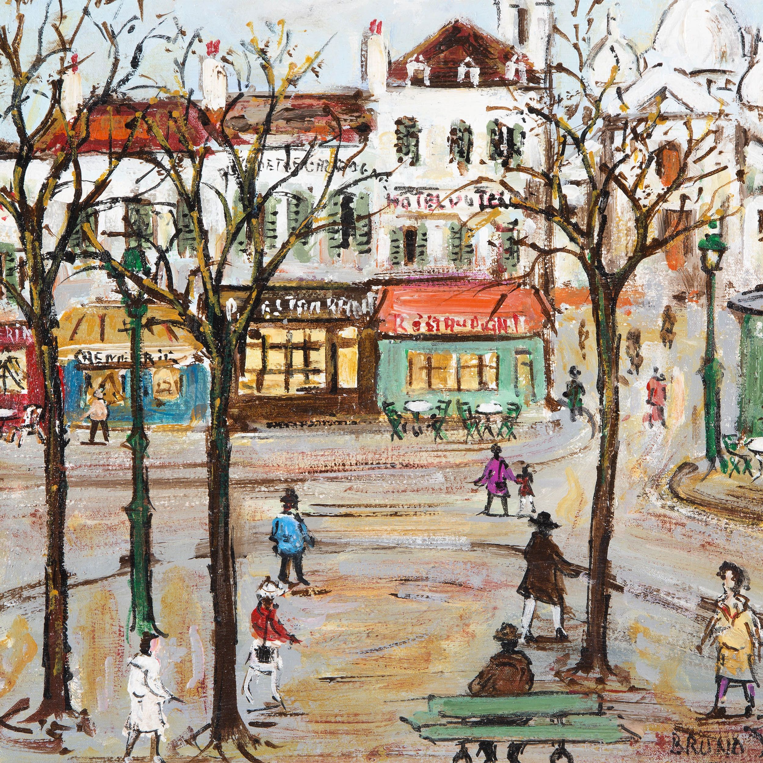 2500x2500 Bruno Emile Laurent. The Place Du Tertre Square Enlivened - Place Du Tertre Painting