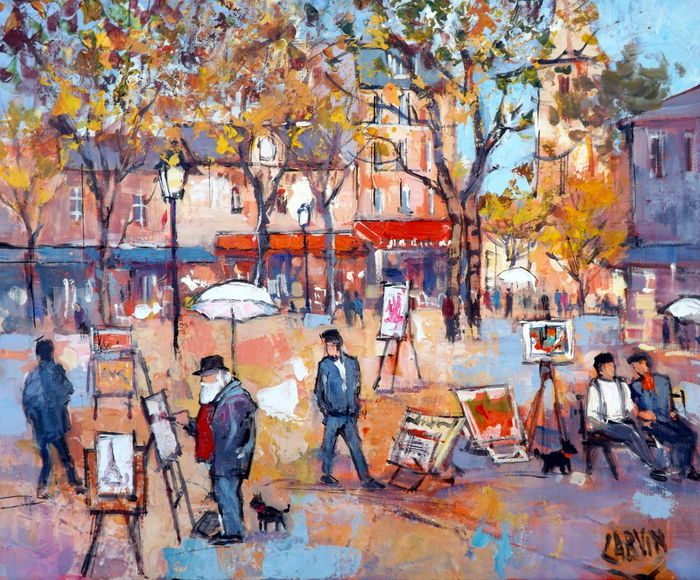 700x580 Claude Carvin (1956) - Place Du Tertre Painting