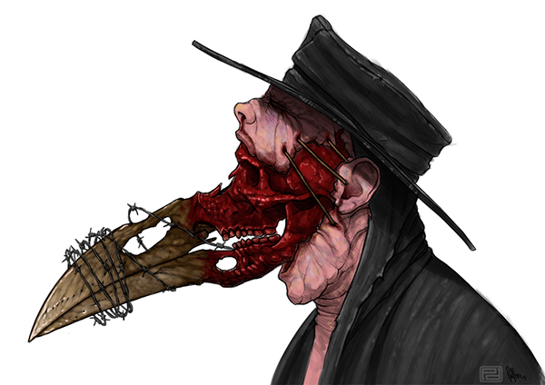 600x424 Plague Doctor Concept Art On Behance - Plague Doctor Painting