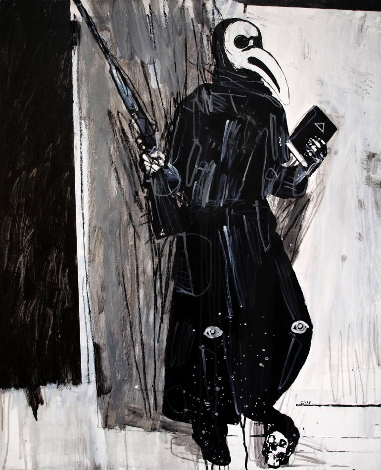 770x950 Saatchi Art Plague Doctor 2. Painting By Carp Matthew - Plague Doctor Painting