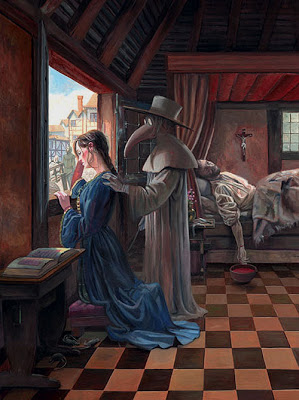 299x400 Gothic Tea Society The Plague Doctor - Plague Doctor Painting