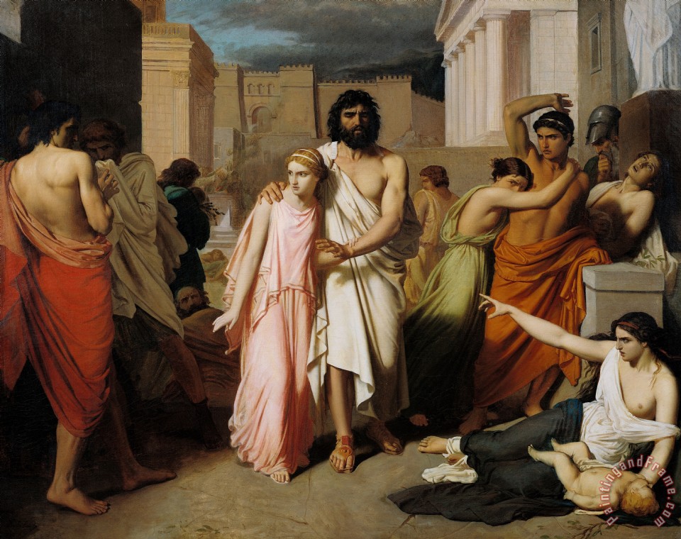 960x760 Charles Francois Jalabert Oedipus And Antigone Or The Plague - Plague Painting
