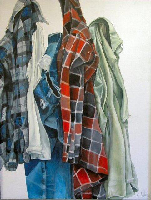 483x640 Wayne Wilcox Artwork Still Life Plaid Original Painting Oil - Plaid Painting