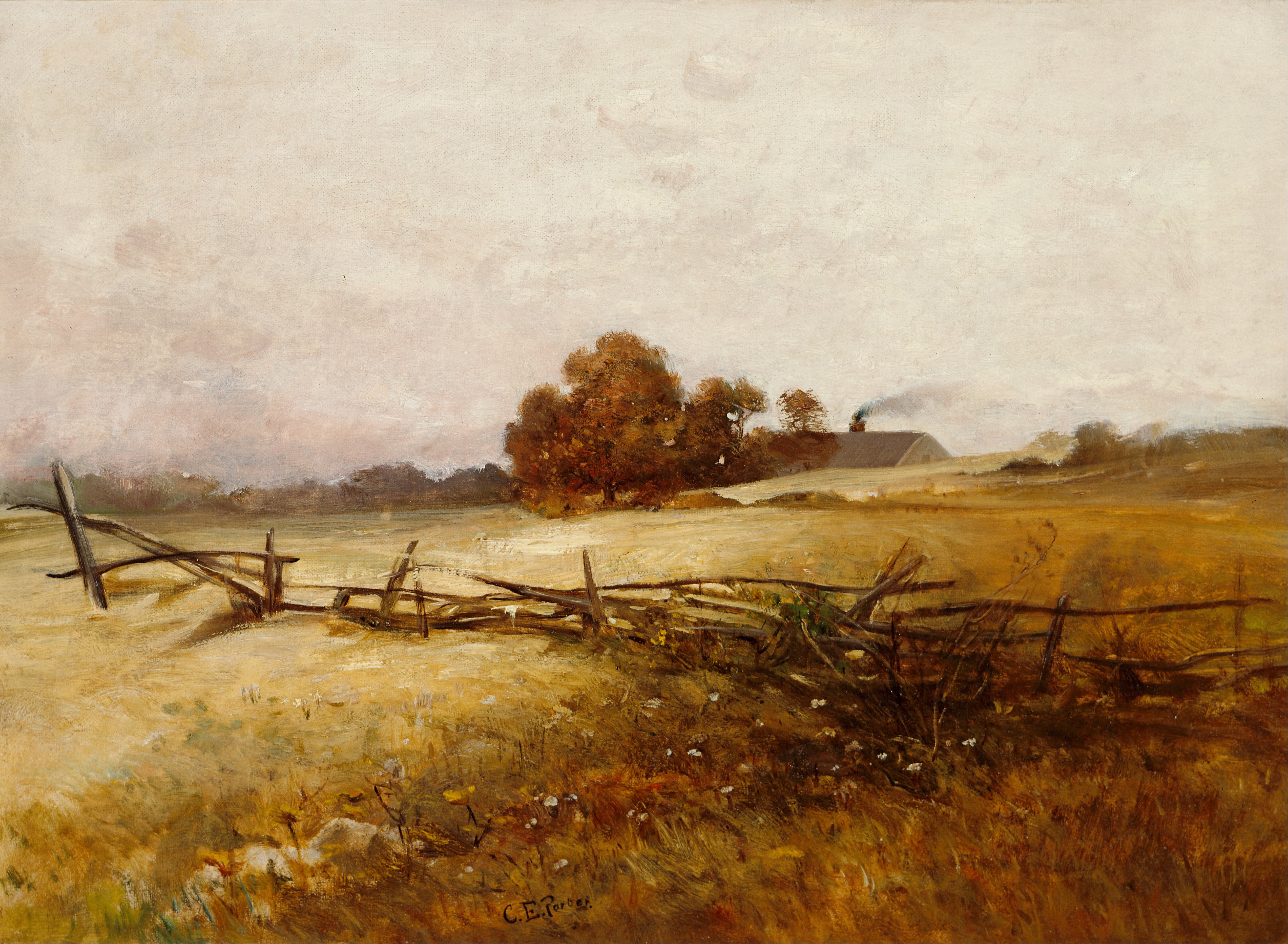 5090x3732 Free Images Landscape, Nature, Fence, Sky, Farm, Wheat - Plain Painting
