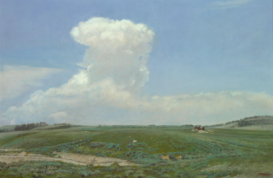 900x587 High Plains Big Sky Painting By Terry Guyer - Plain Painting