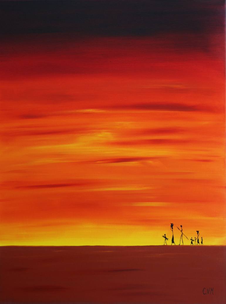 770x1037 Saatchi Art Sunset Plain Painting By Art By Claire Ngm - Plain Painting