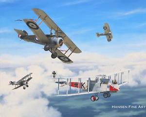 300x240 Gotha G.iv Sopwith Camel Wwi Plane Aviation Aircraft Painting Art - Plane Painting