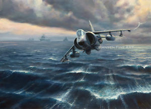 300x218 Sea Harrier Hms Hermes Falklands War 1982 Aircraft Plane Painting - Plane Painting