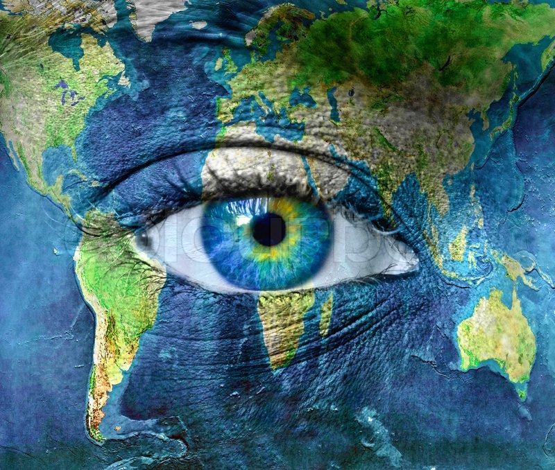 800x678 Planet Earth And Blue Human Eye Stock Photo Colourbox - Planet Earth Painting