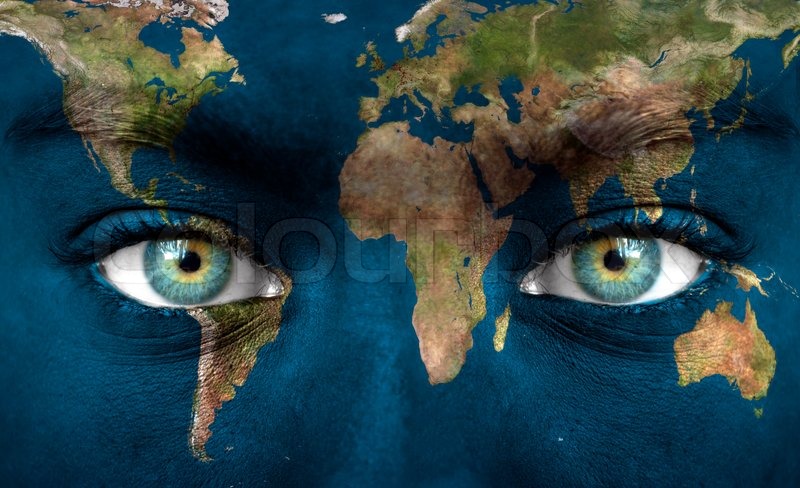 800x488 Human Face Painted With Planet Earth Stock Photo Colourbox - Planet Earth Painting