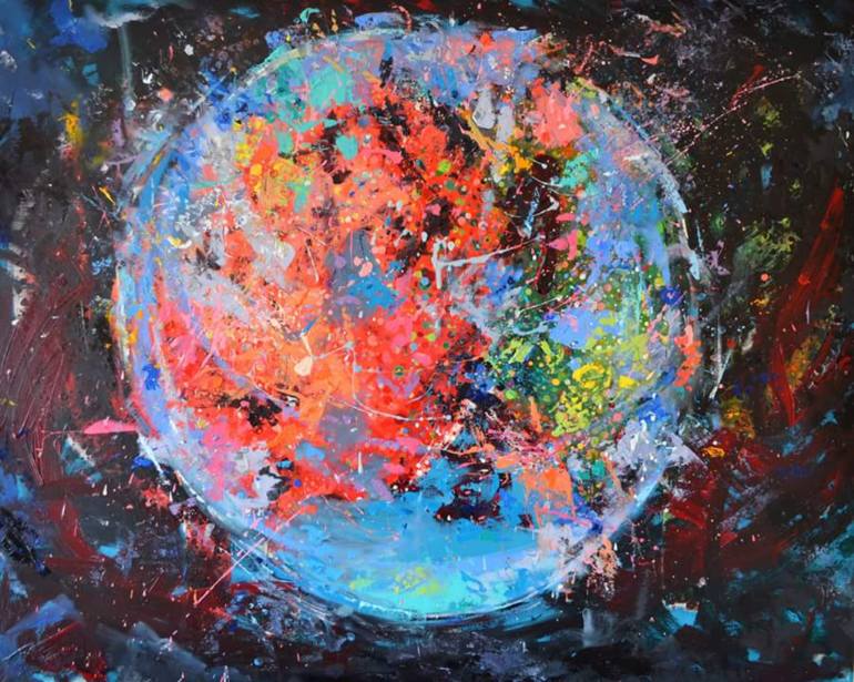 Planet Painting at PaintingValley.com | Explore collection of Planet ...