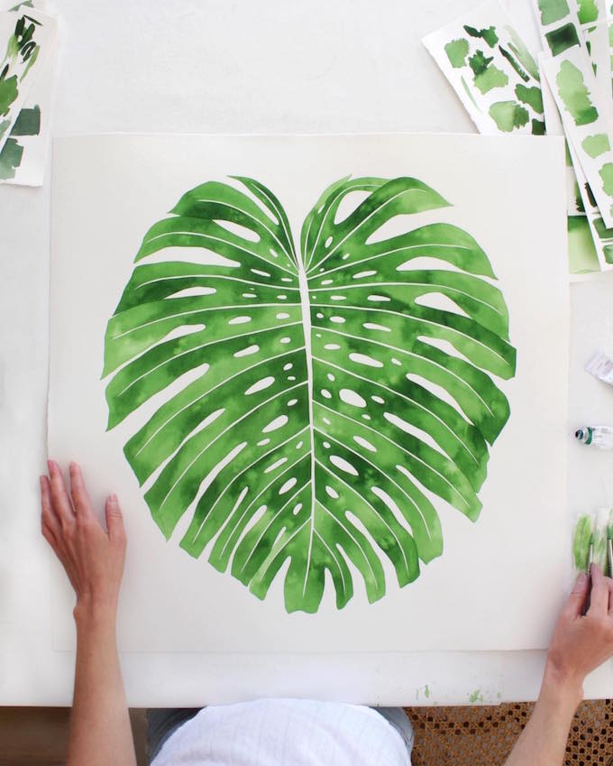680x849 Living Pattern's Bold And Beautiful Tropical Plants - Plant Painting