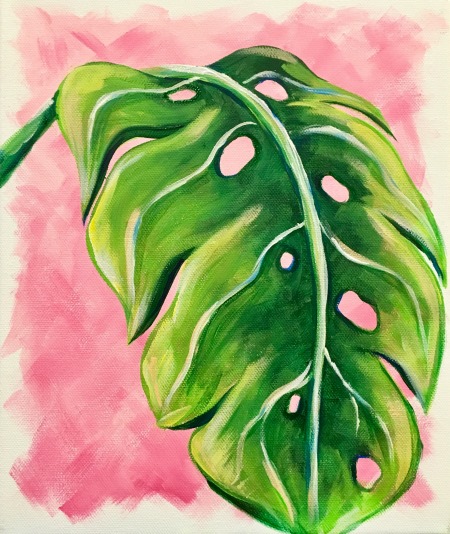 450x534 Plant On Pink - Plant Painting