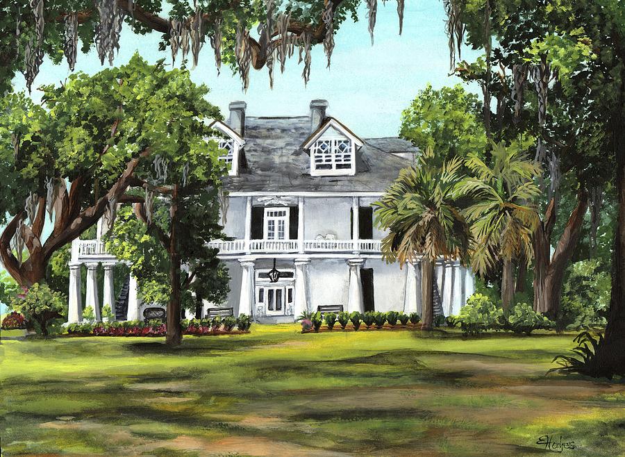 900x658 Kenilworth Plantation Painting By Elaine Hodges - Plantation Painting