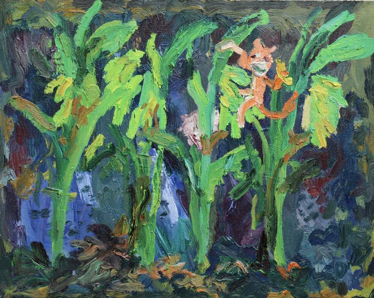 770x614 Saatchi Art Banana Plantation Painting By John Kilduff - Plantation Painting