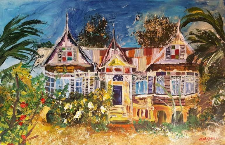 770x499 Saatchi Art Plantation House Painting By Hazel Maricila Marshall - Plantation Painting