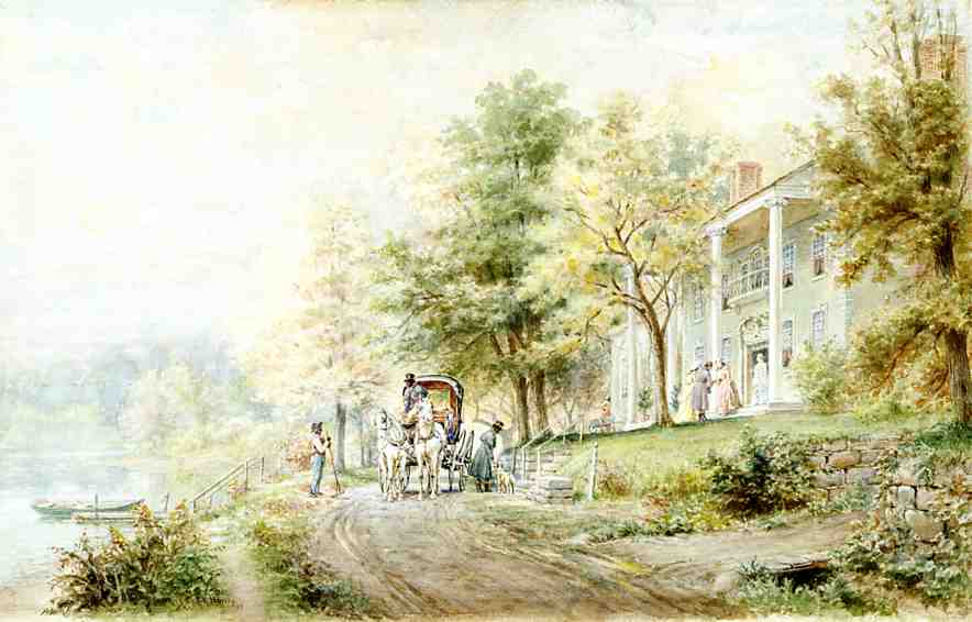 884x566 Visit To The Plantation Painting Edward Lamson Henry Oil Paintings - Plantation Painting