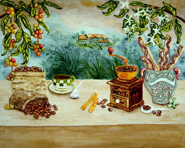 600x480 Coffee Paintings - Plantation Painting